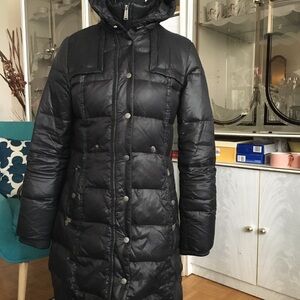 DKNY Women's Long Black Puffer Jacket